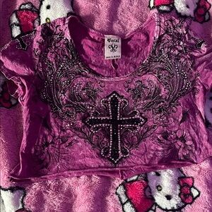 Vocal rhinestone crop top